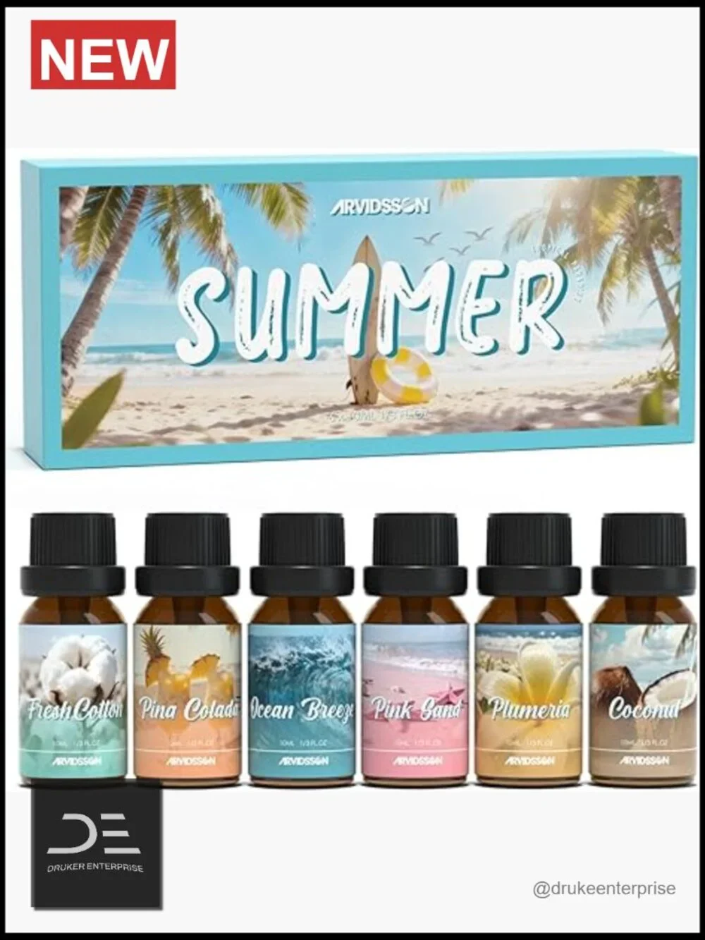 Essential Oil Set for Diffuser, Candle & Soap Making - 6 x 10ml